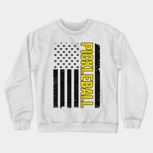 American Flag US 4th Of July Pickleball Funny Pickleball Crewneck Sweatshirt